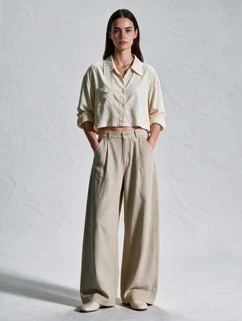 WISP | CASHMERE LINEN CROP SHIRT